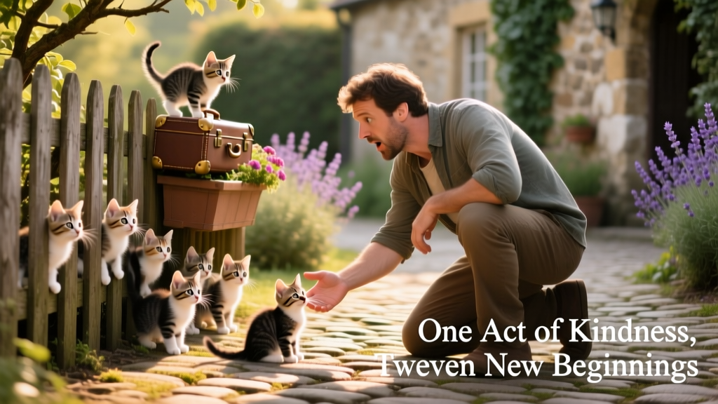 Watch This Man Try to Rescue 1 Stray Kitten—When Suddenly 12 More Adorably Surprise Him