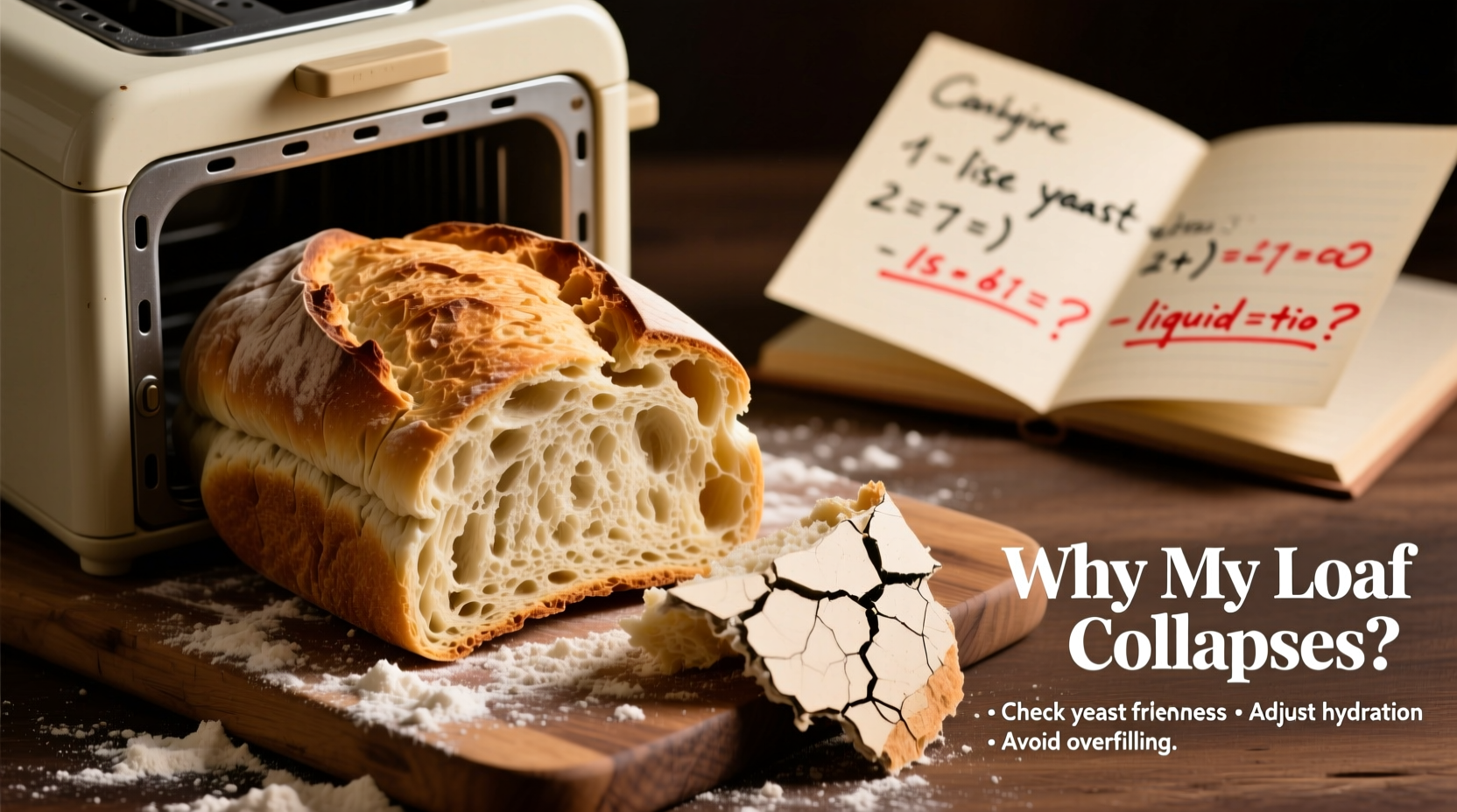 why does my bread machine loaf collapse and how to troubleshoot recipes