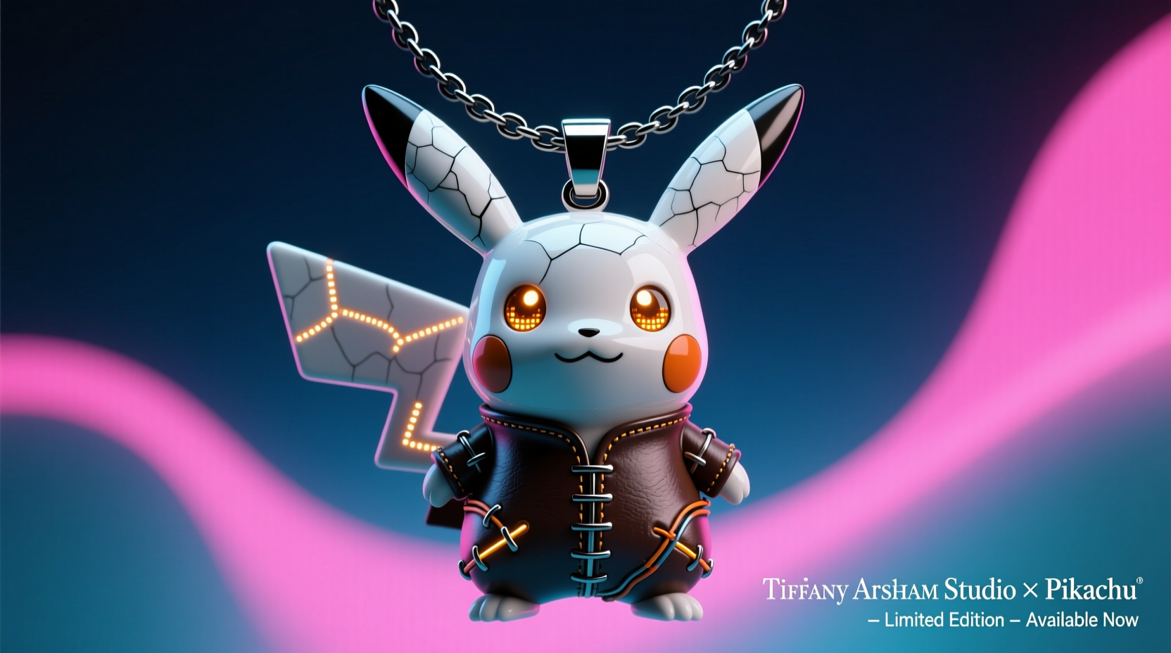 tiffany arsham studio pokemon small pikachu pendant in yellow gold with diamonds inside its nabuka poke ball packaging