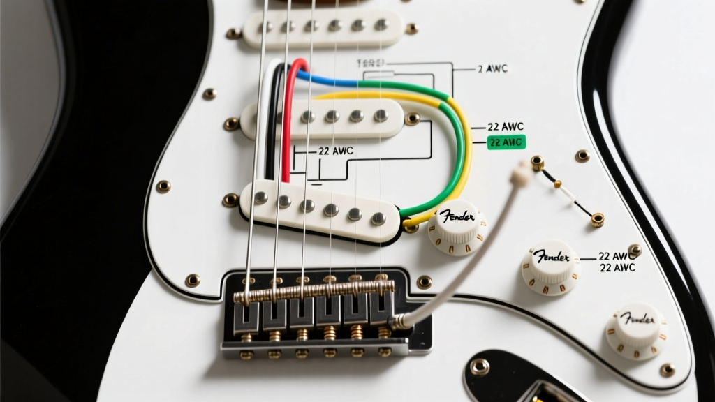 Standard Wiring Diagram for Fender Stratocaster: Wire Gauge & Colors