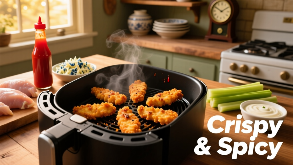 Crispy Frozen Buffalo Chicken Strips in Air Fryer