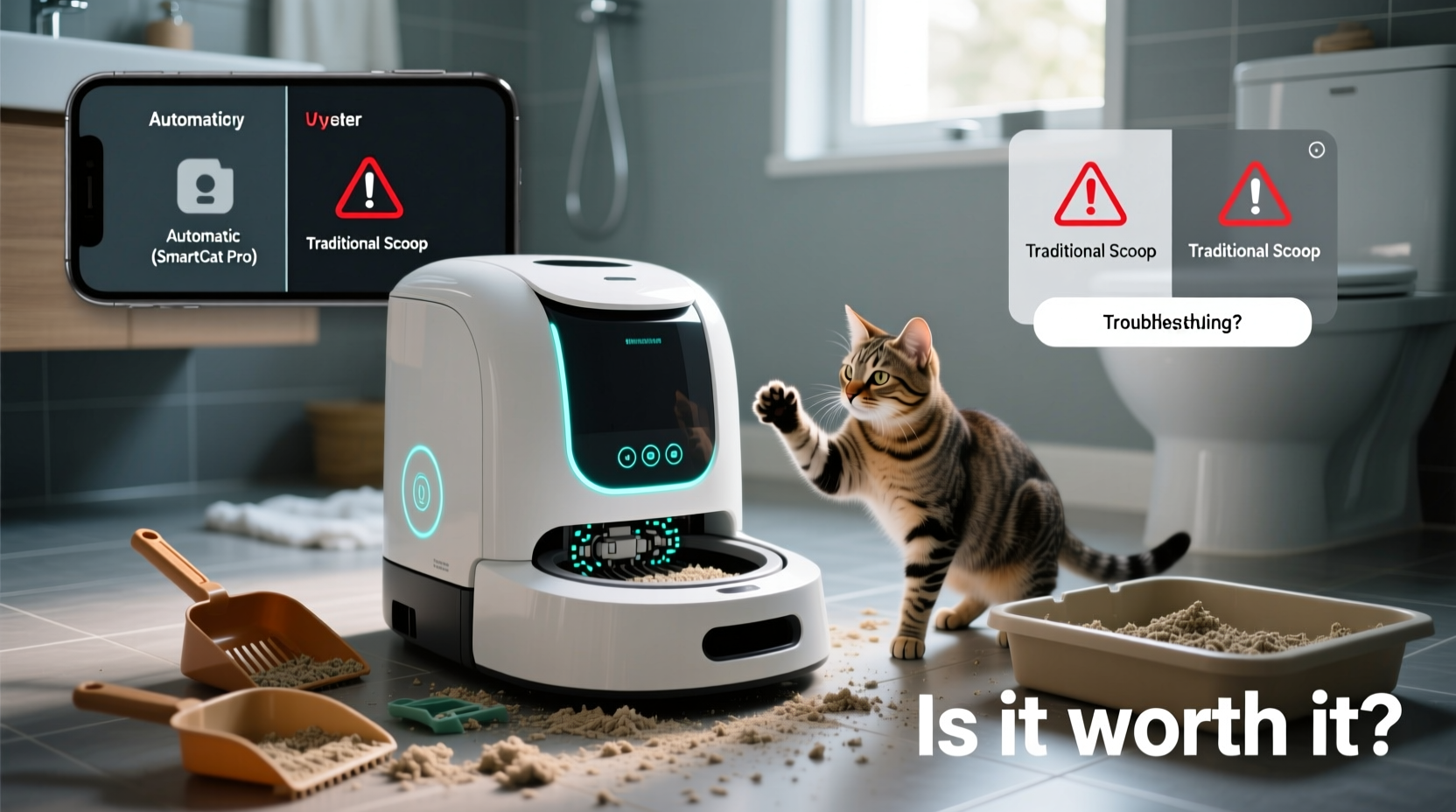 automatic litter box vs traditional scooping is the robot worth the troubleshooting headache