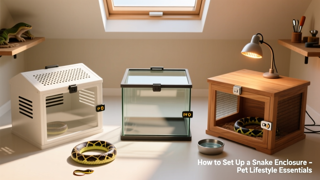 Side-by-side comparison of PVC, glass, and wooden enclosures showing ventilation features and locking mechanisms