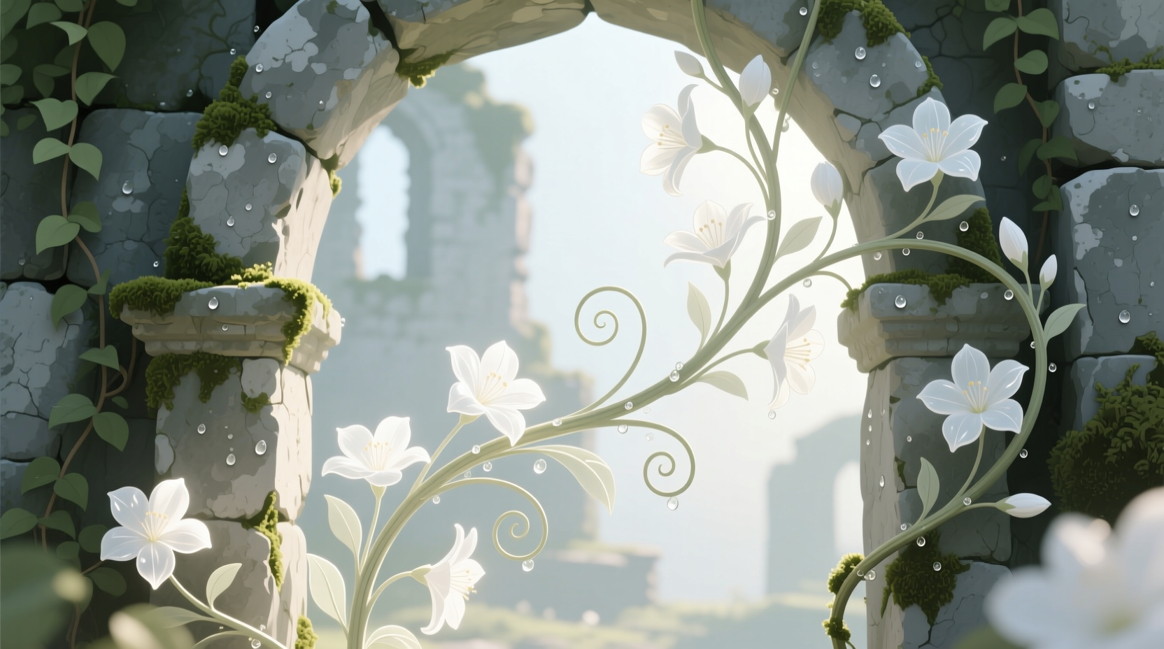 white flower vine