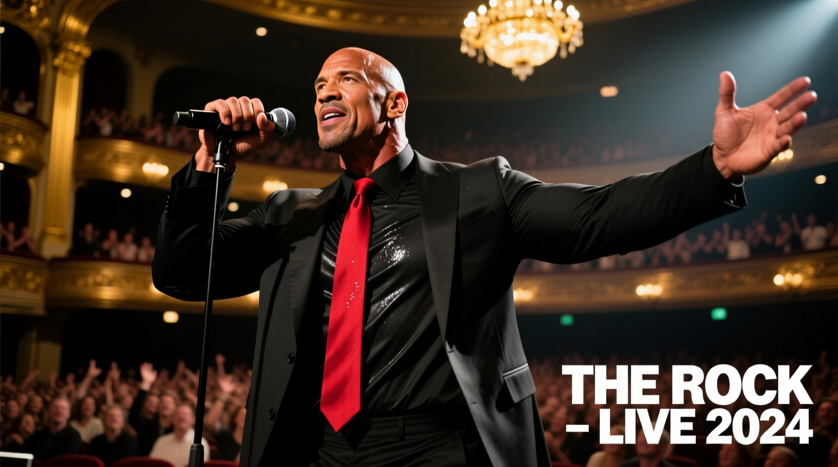 Dwayne The Rock Johnson mid-performance