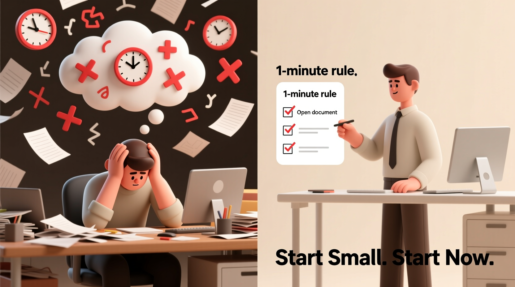 how to stop procrastination when overwhelmed psychology hacks for starting tasks