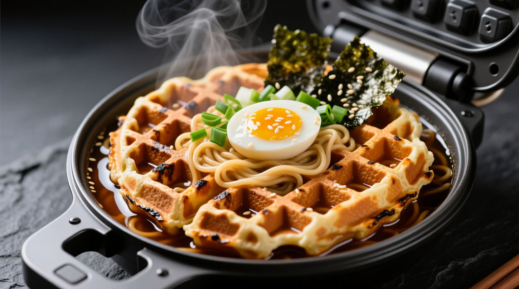 how to waffle iron ramen