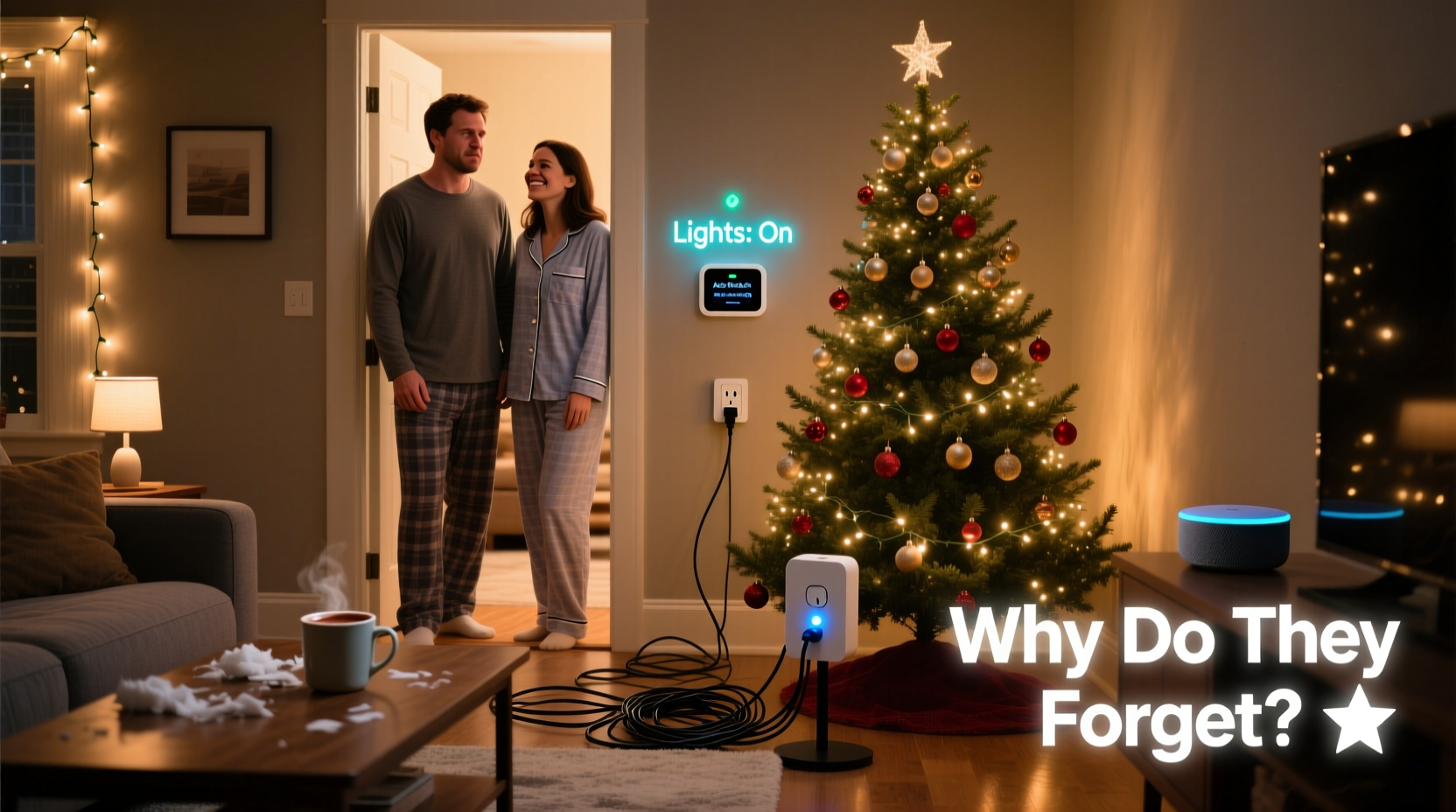 why does my partner forget to turn off christmas lights and how to automate it
