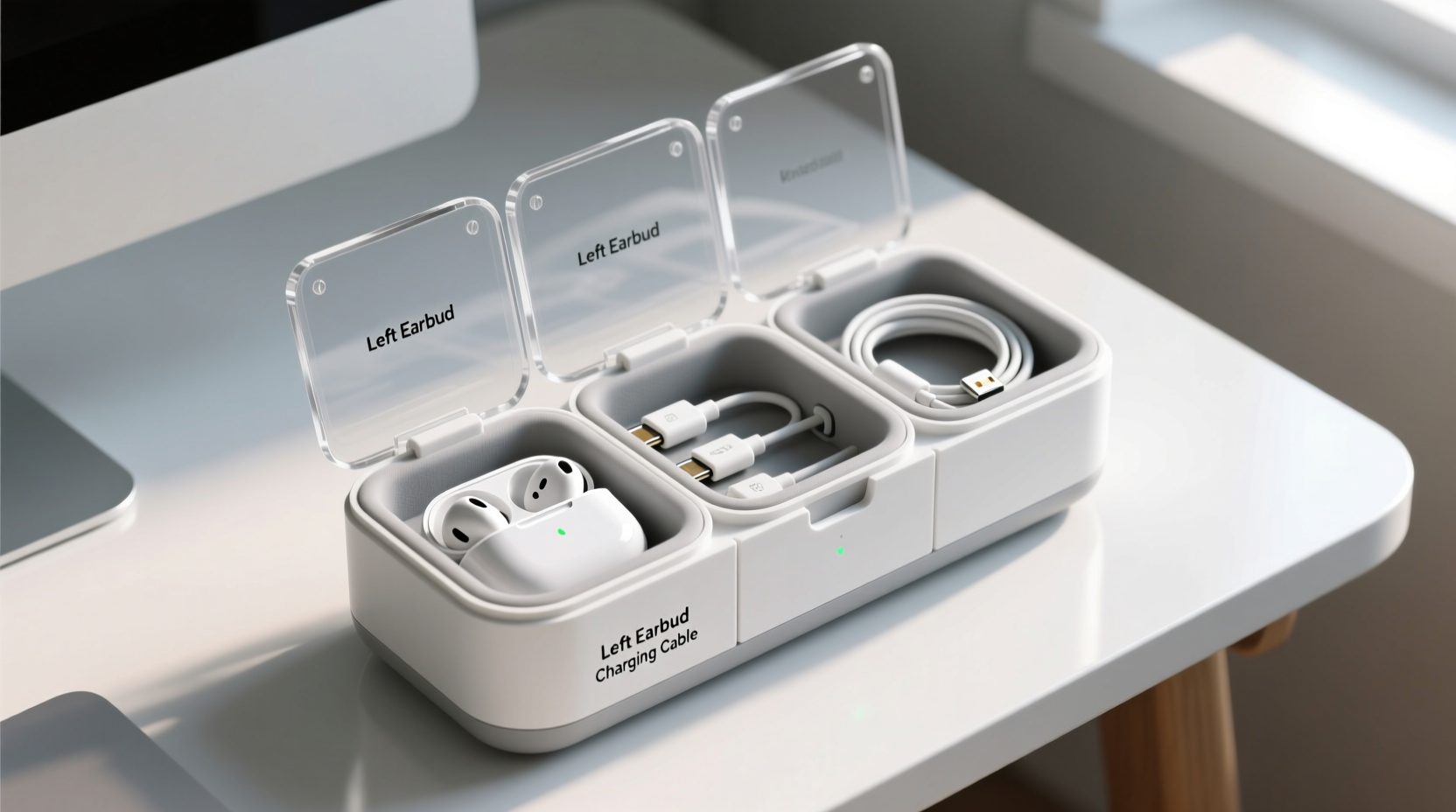 closet storage for wireless earbuds cases