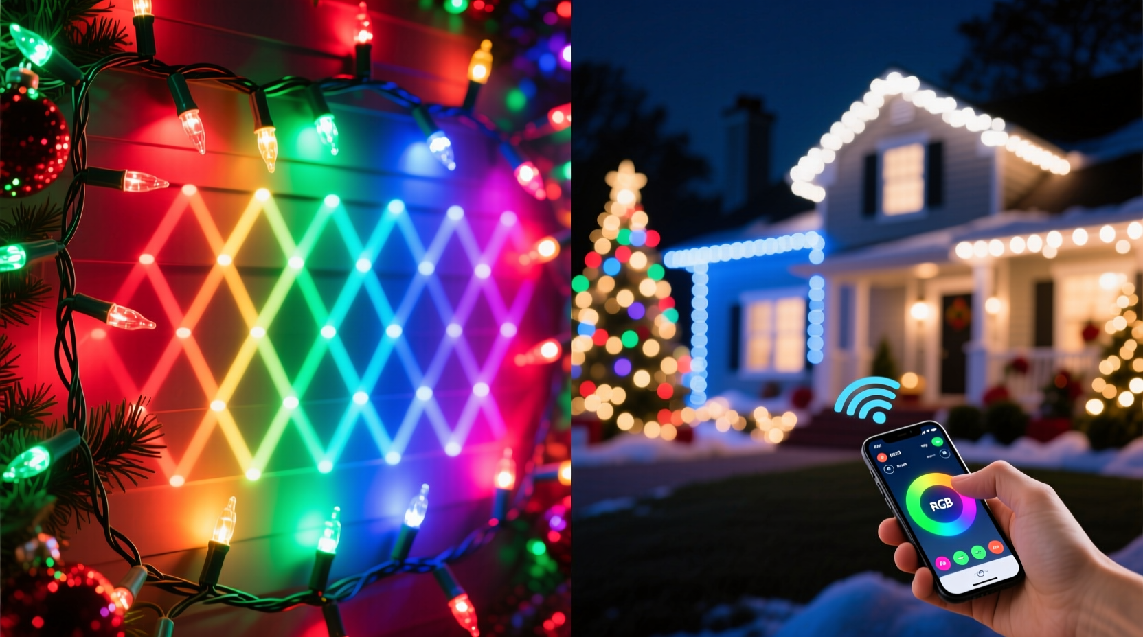 rgb vs static color led christmas lights which offers better customization