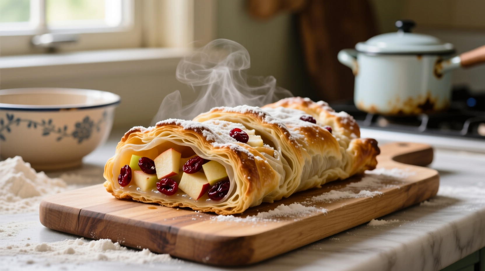 easy cranberry apple strudel puff pastry recipe