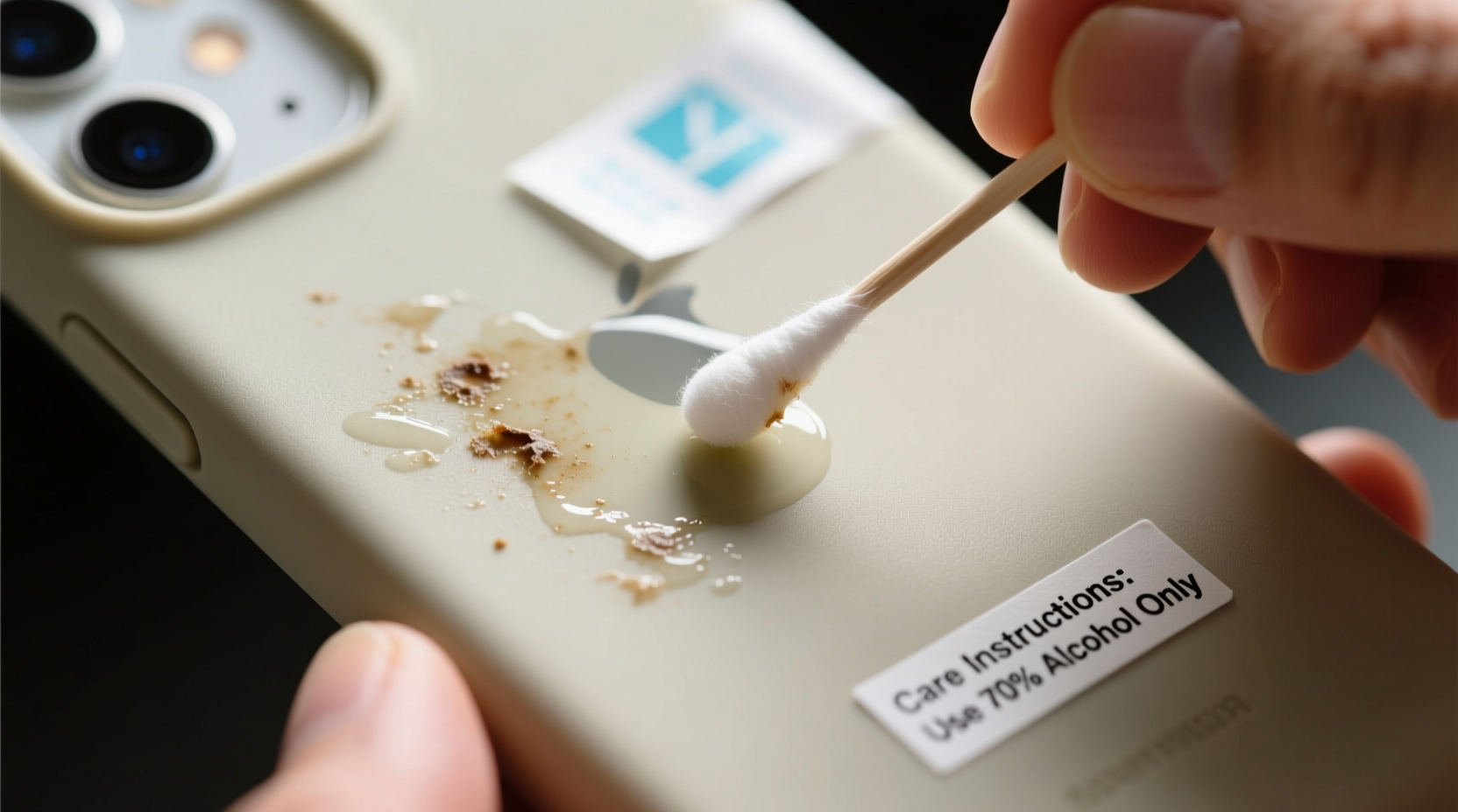 how to remove stubborn sticker residue from phone cases without scratches