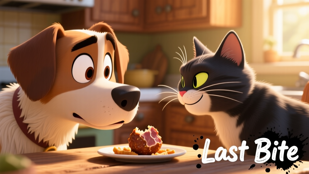 Dog and Cat Face Off for Last Bite of Food and It’s Totally Cartoon-Like