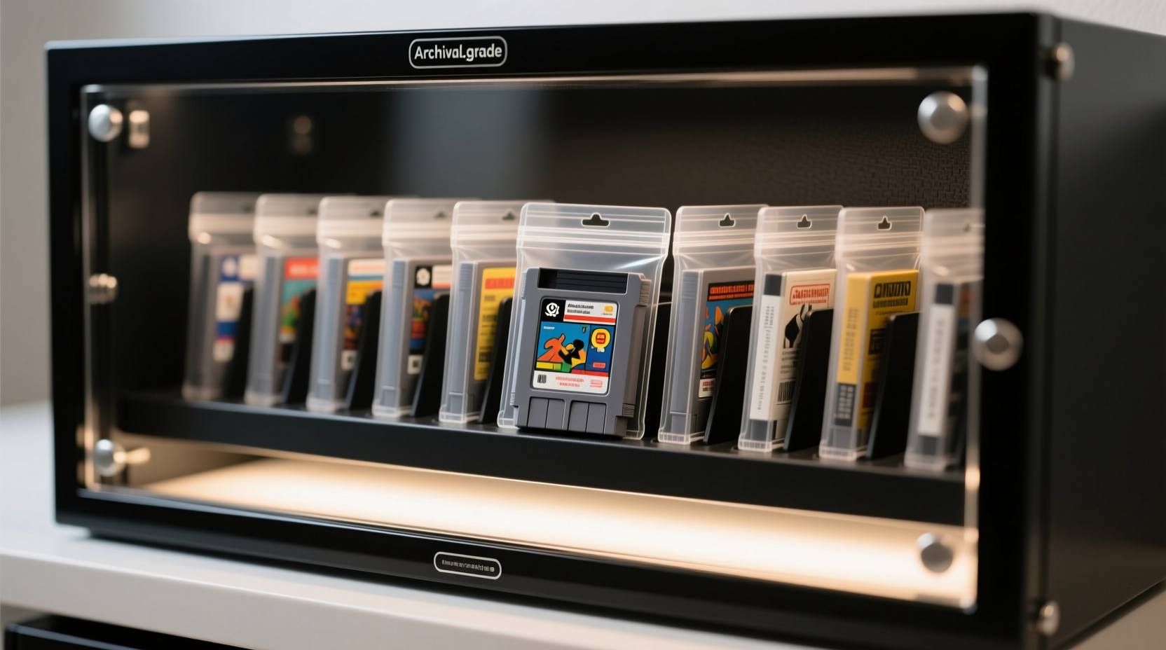 vertical retro cartridge storage guide