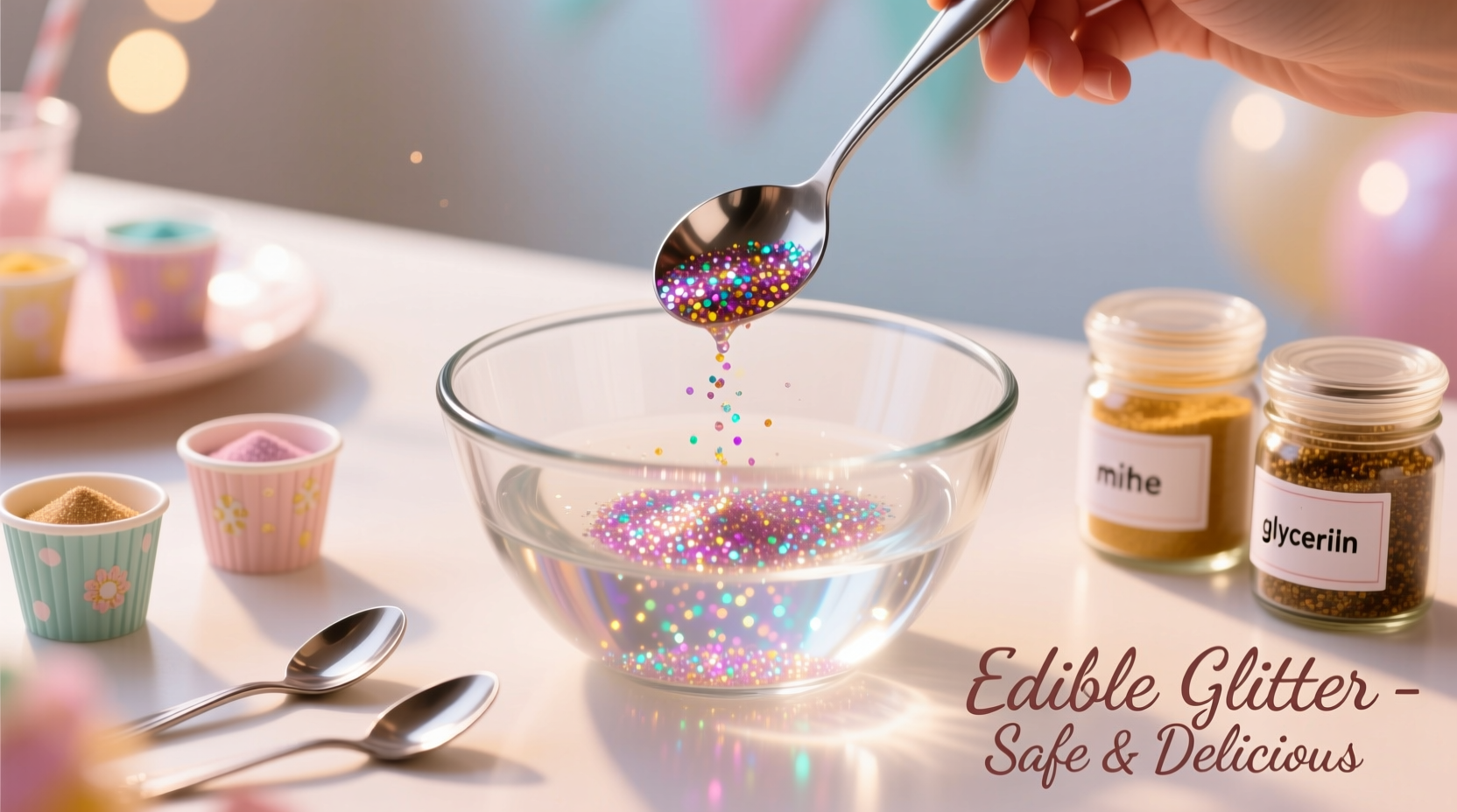how to make edible glitter shots safely for party photography