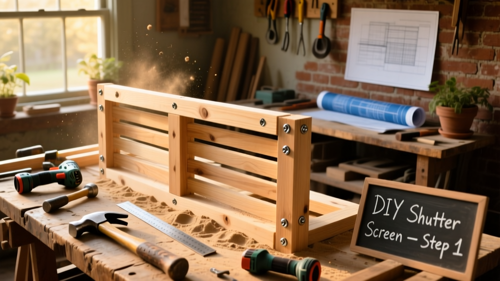 DIY Shutter Screen for Porch or Patio