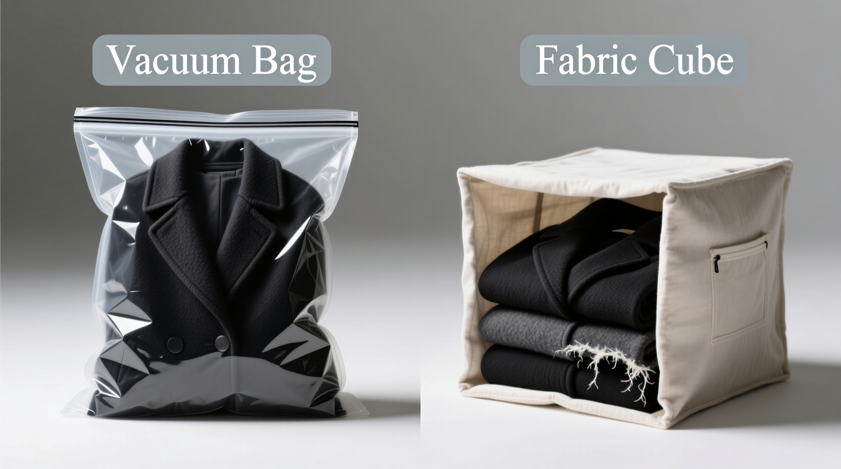 closet organization tips vacuum bags vs fabric cubes