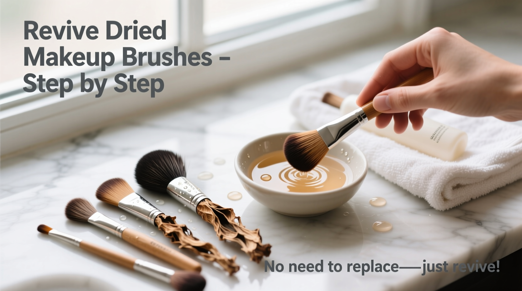how to revive dried out makeup brushes without replacing them entirely