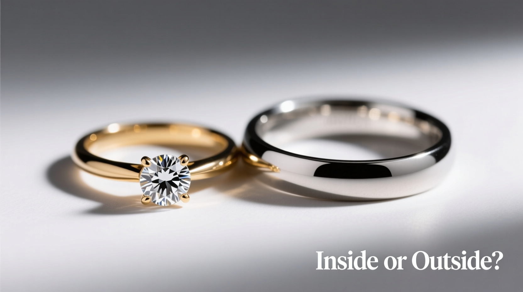 does wedding band go on inside or outside