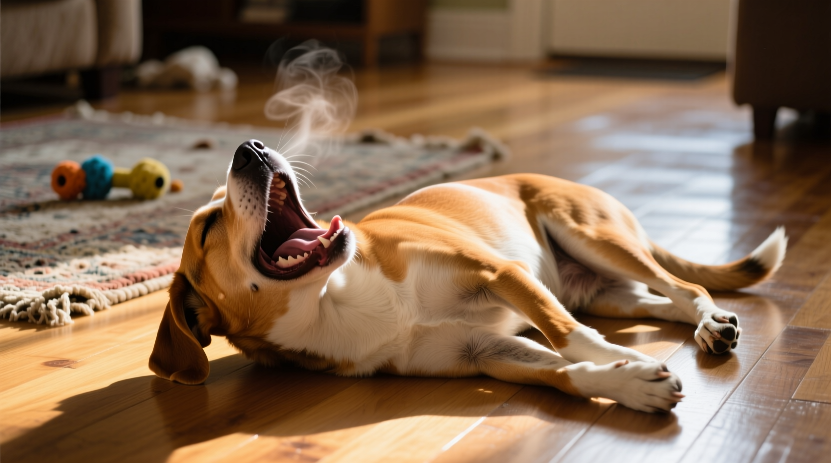 why does my dog sigh dramatically after lying down normal behavior or sign