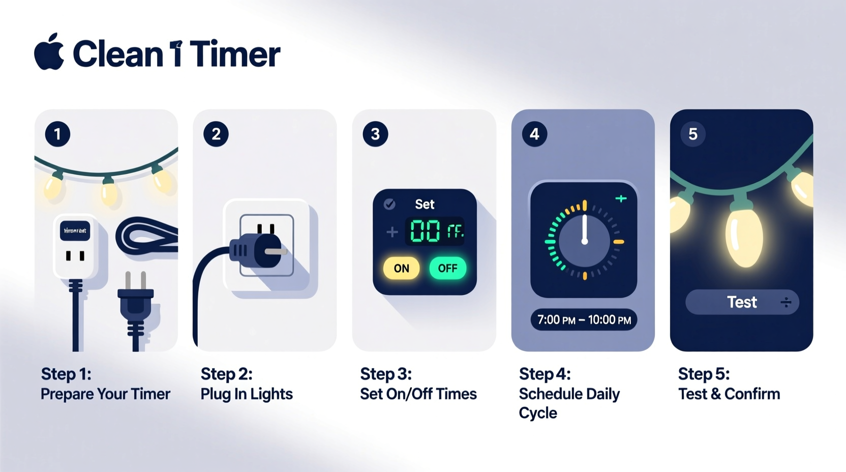 how to set christmas light timer