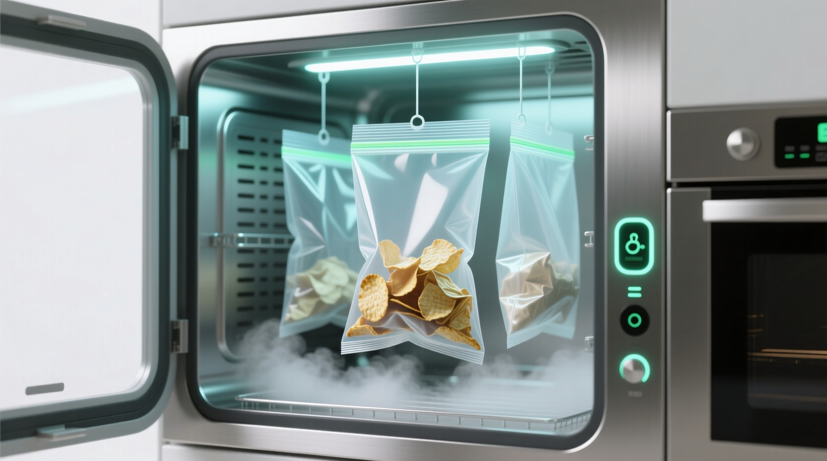 eco friendly cleaning sanitize snack bags with steam uv