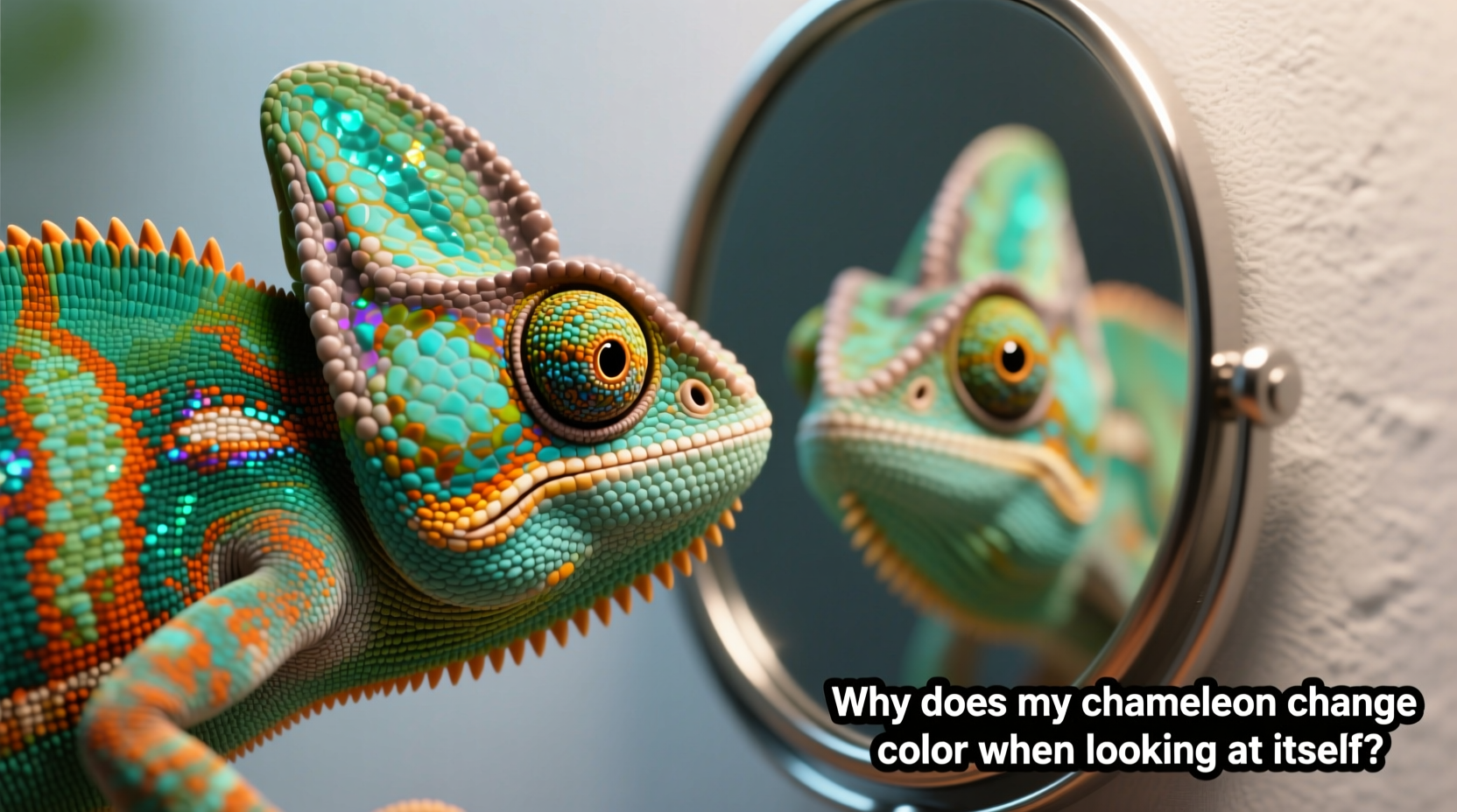 why does my chameleon change color when looking at itself
