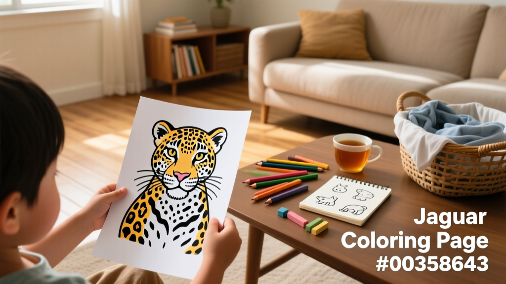 Jaguar Coloring Pages_00358643: Educational, Therapeutic, and Family-Friendly Art Resource for Ages 3–12