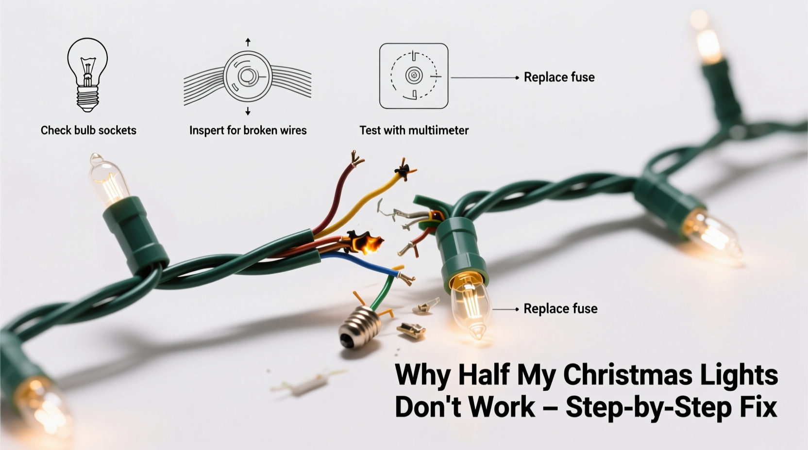 why does half my strand of christmas lights not work troubleshooting tips