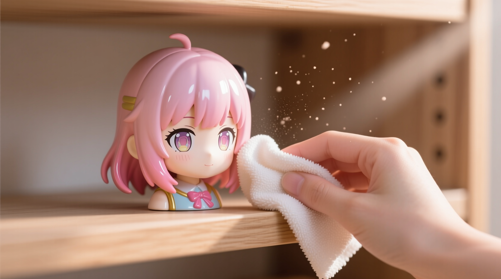 how to clean figurine shelves without damaging paint