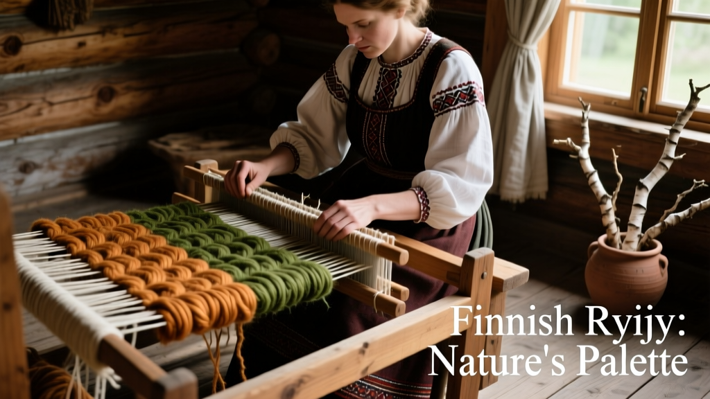 Finnish Ryijy Rug Weaving And Wool Dyeing With Birch Bark Extract