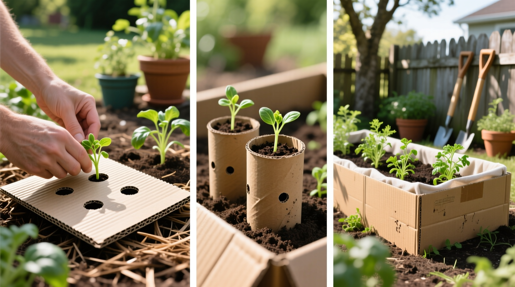 how to use cardboard in the garden