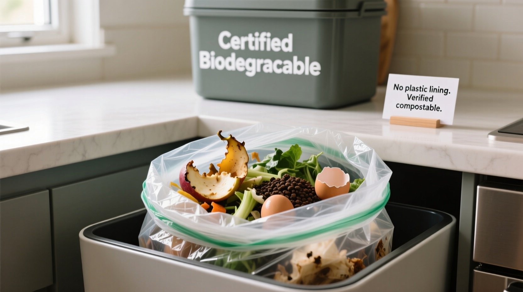 biodegradable trash bags truth for wet kitchen waste