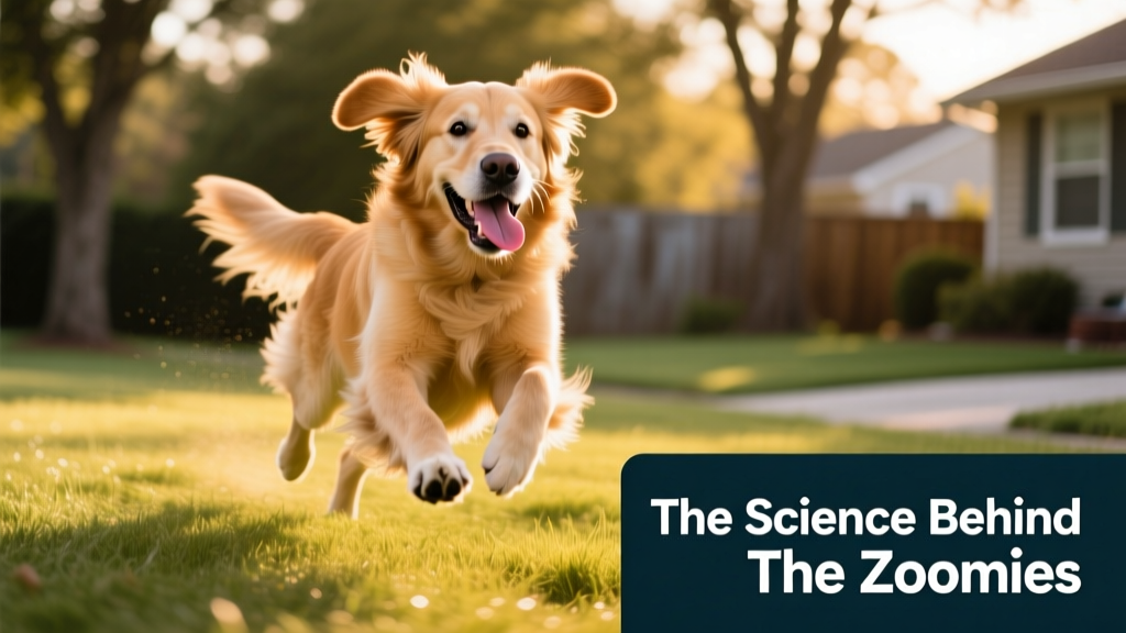 A joyful dog mid-zoomie—running full speed with ears flying and tongue out