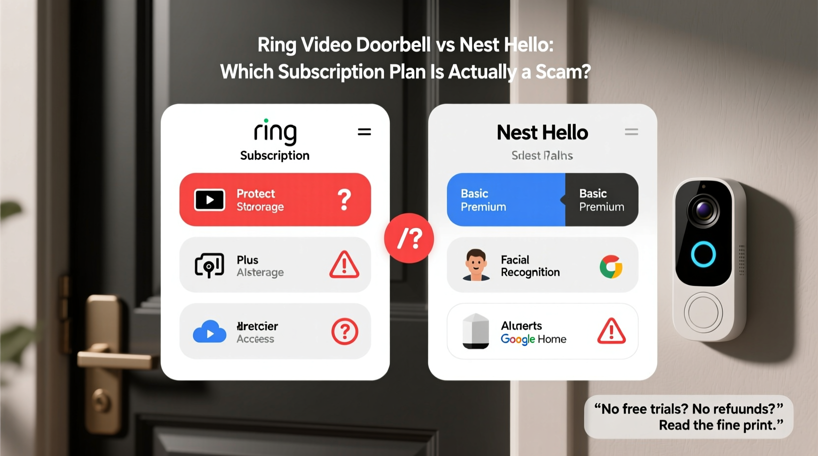 ring video doorbell vs nest hello which subscription plan is actually a scam