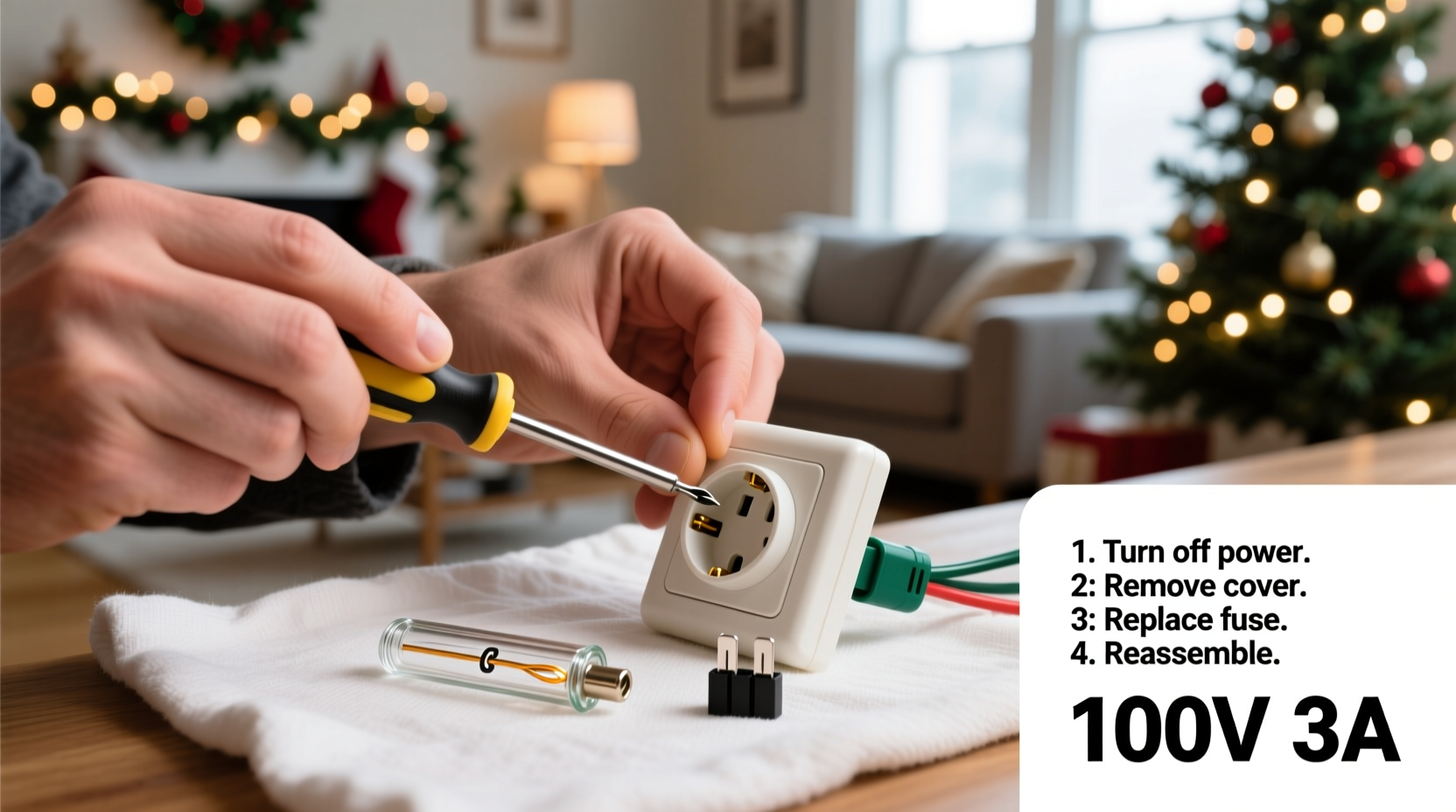 how to replace a fuse christmas lights