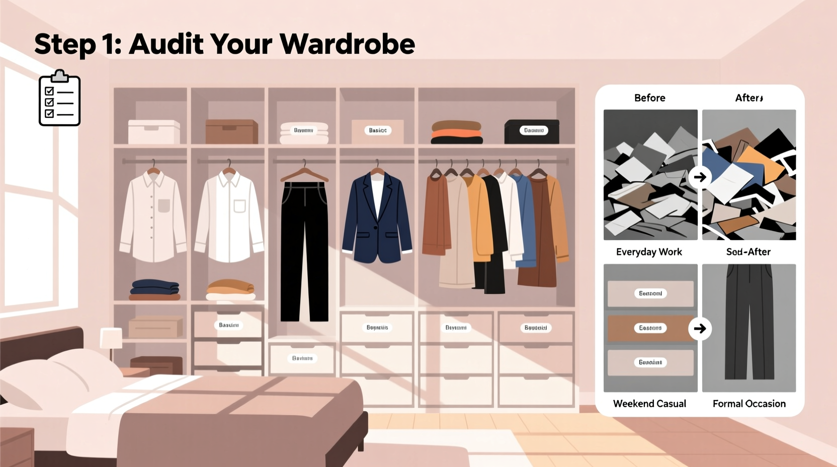 how to declutter your closet with the capsule wardrobe method