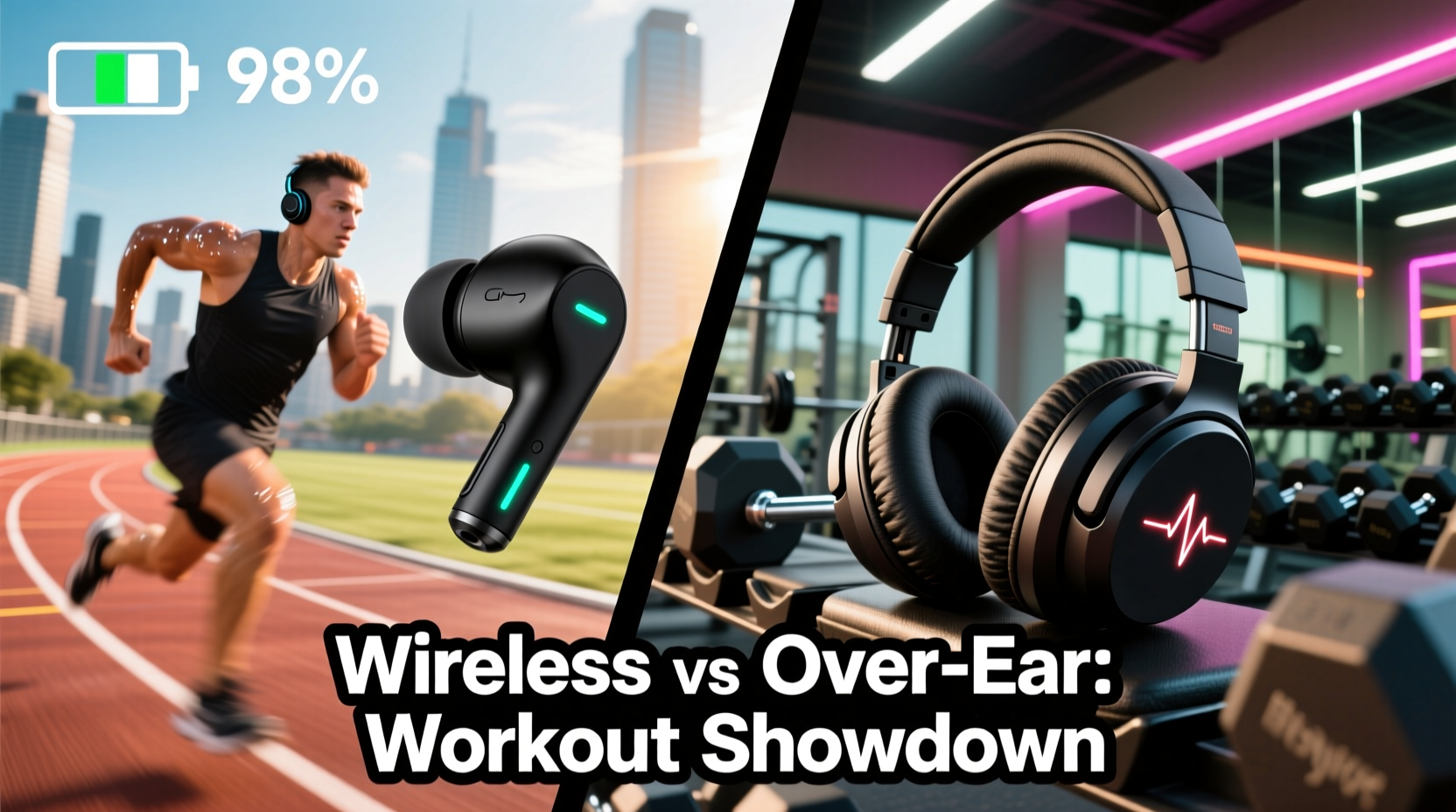 wireless earbuds vs over ear headphones for working out
