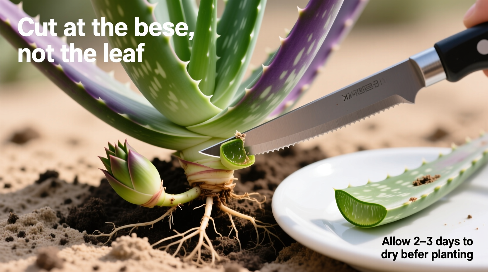 Split Aloe Vera in 5 Steps | TheHomeSprouts