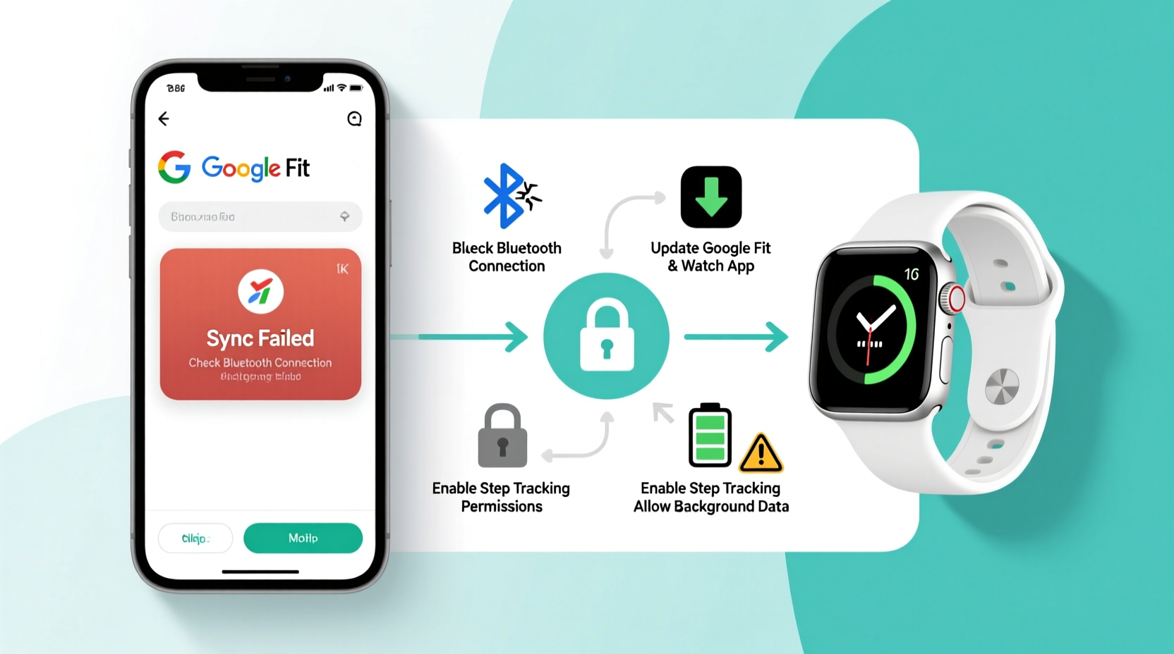 why is my smartwatch not syncing steps to google fit