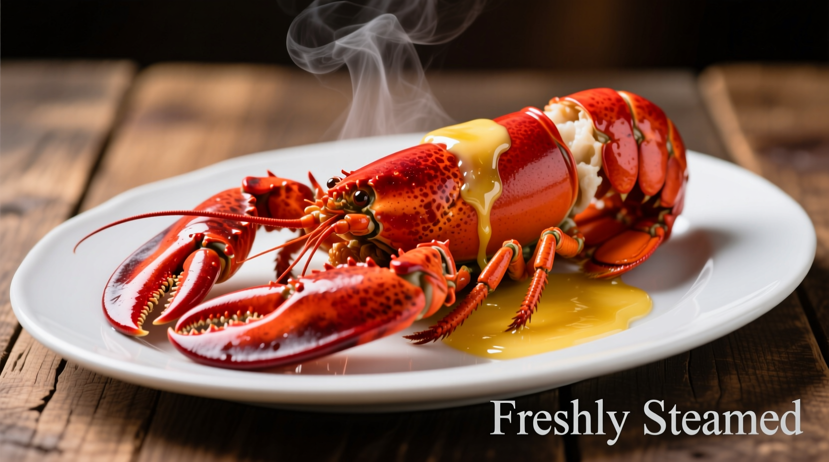 Fresh cooked lobster with melted butter