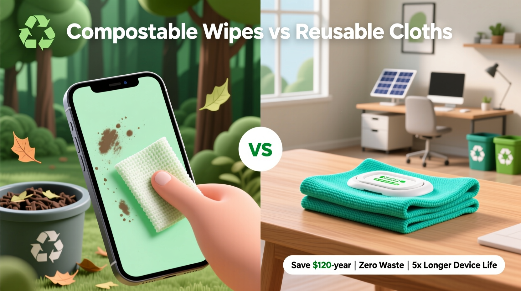 compostable wipes vs reusable cloths which keeps screens clearer