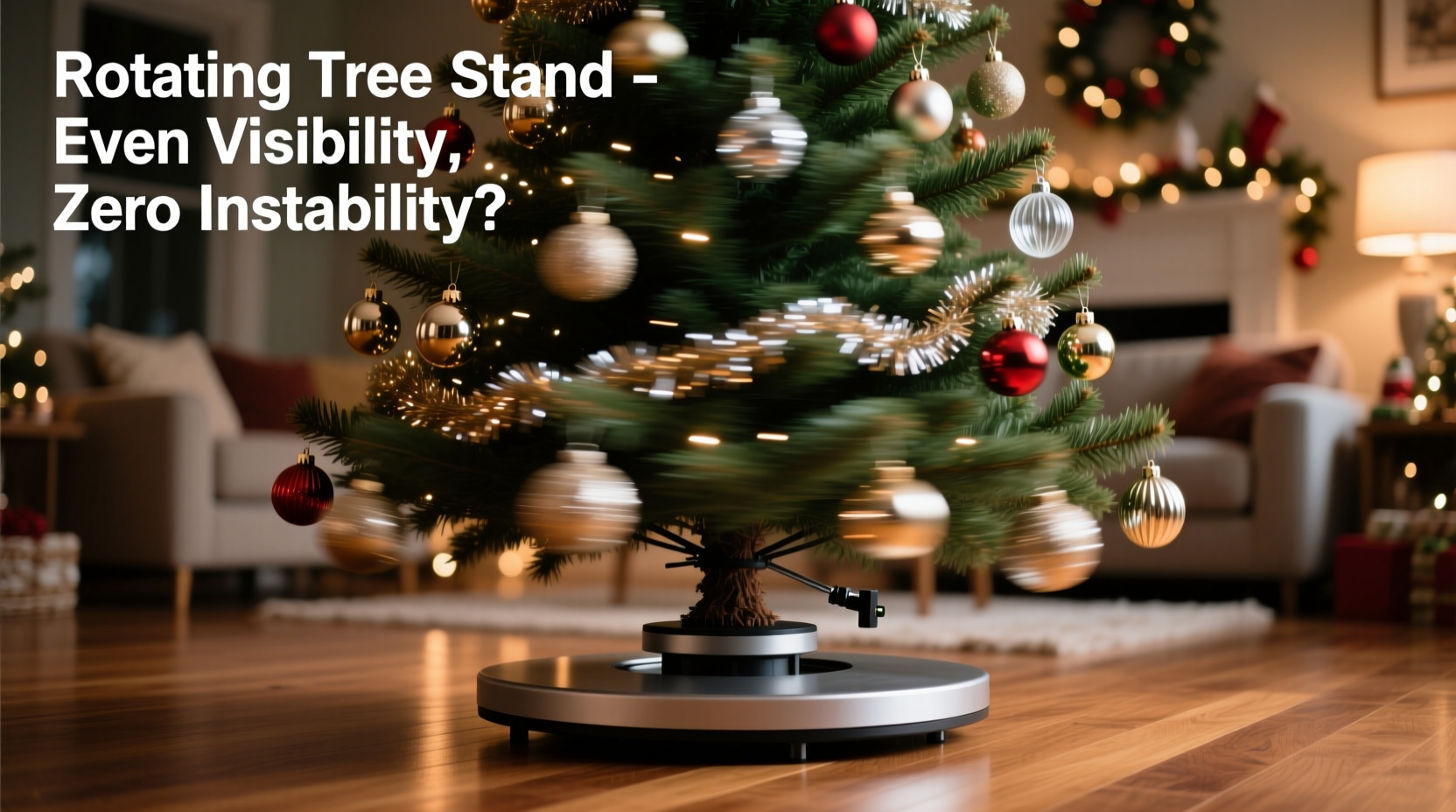 is using a rotating tree stand worth it for even ornament visibility or does it cause instability