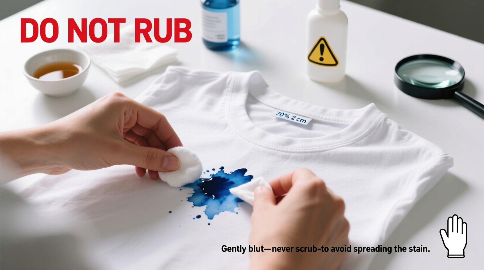 how to remove ink stains from white fabric using rubbing alcohol safely