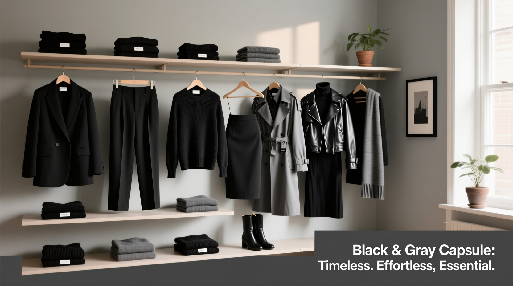 how to create a capsule wardrobe with only black and gray pieces