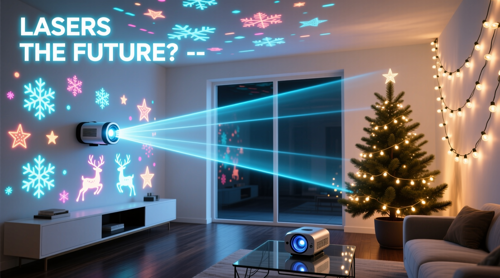 christmas light projectors vs physical strings are lasers the future