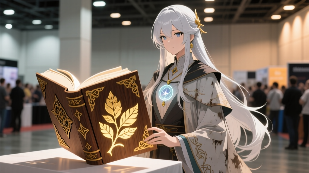 Frieren Spellbook Cosplay: Laser Walnut & Gold