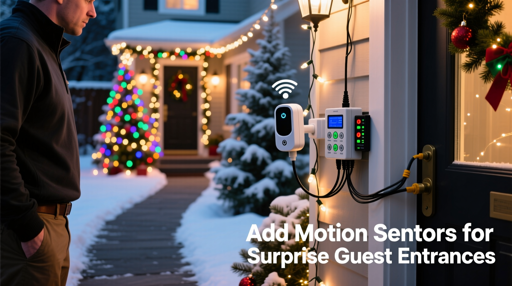 how to add motion sensors to existing christmas light displays for surprise guest entrances