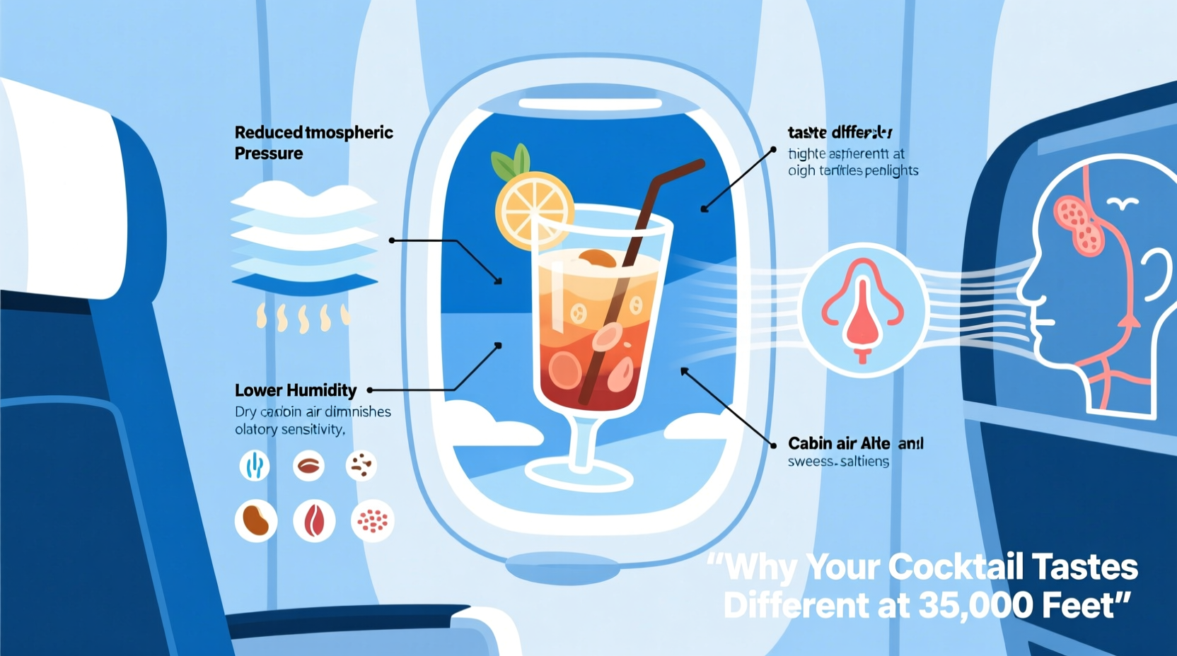 why does my cocktail taste different at high altitude flights