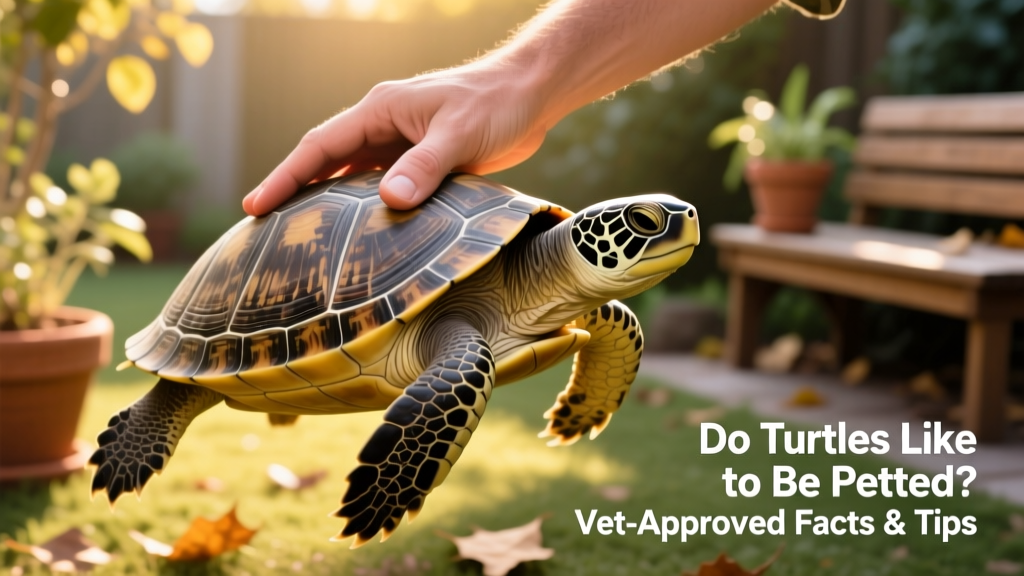 Side-view illustration showing proper hand placement for lifting a turtle: thumbs on top shell, fingers supporting underside near center